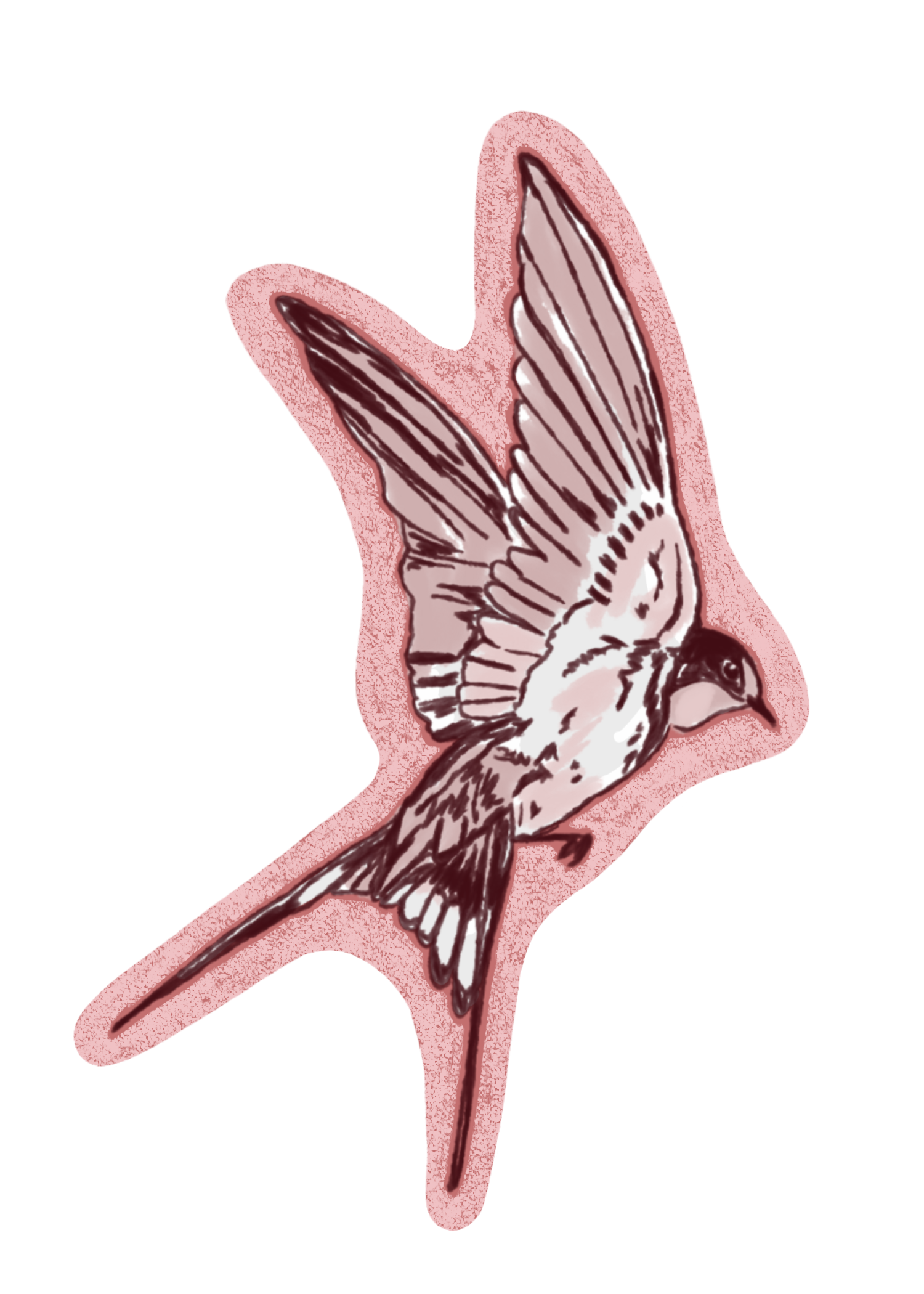 Pink sparrow Sticker