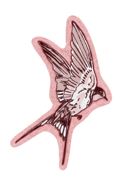 Pink sparrow Sticker
